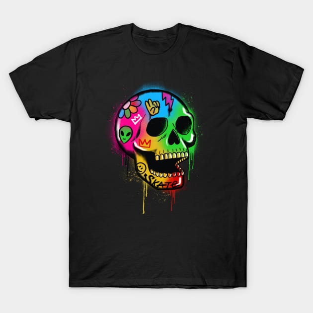 Skull Graffiti T-Shirt by coffeeman